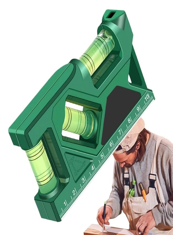 Serplex أداة تسوية مغناطيسية من سيربلكس® مزودة بثلاثة أنابيب فقاعية ومقياس محفور للزوايا الأفقية والرأسية و45 درجة، أداة تسوية محمولة لأعمال البناء وتركيب أنظمة التدفئة والتهوية وتكييف الهواء. - Image 1